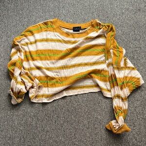 Urban Outfitters Mustard and White Striped Top